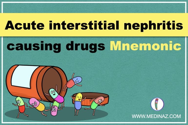Acute interstitial nephritis causing drugs mnemonic