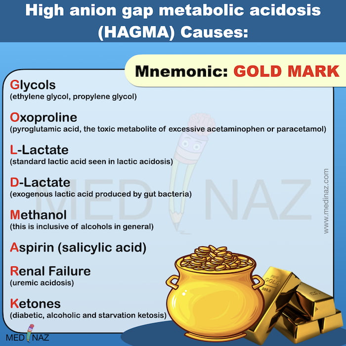 High anion gap Metabolic acidosis mnemonic